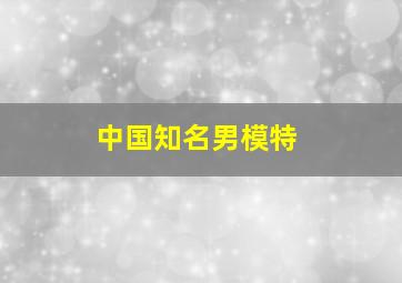 中国知名男模特