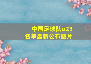 中国足球队u23名单最新公布图片