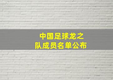 中国足球龙之队成员名单公布