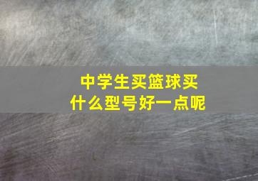 中学生买篮球买什么型号好一点呢