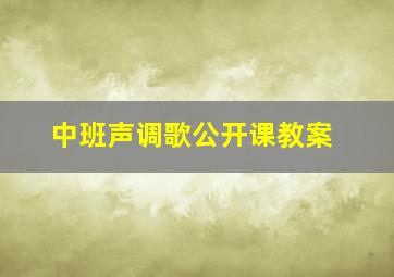 中班声调歌公开课教案