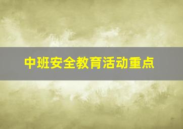 中班安全教育活动重点