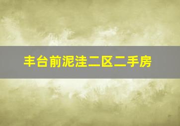 丰台前泥洼二区二手房