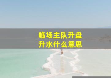 临场主队升盘升水什么意思