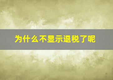 为什么不显示退税了呢