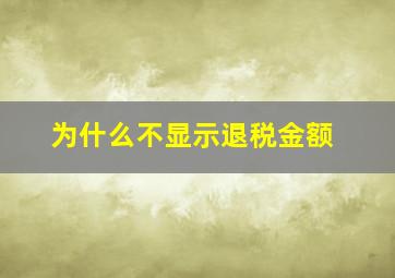 为什么不显示退税金额