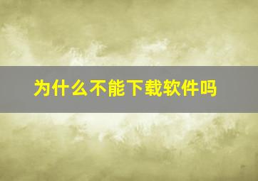 为什么不能下载软件吗