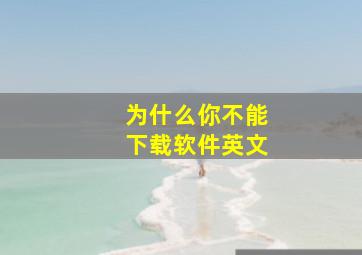 为什么你不能下载软件英文