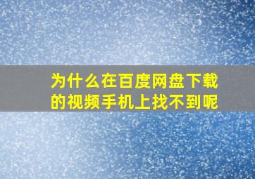 为什么在百度网盘下载的视频手机上找不到呢