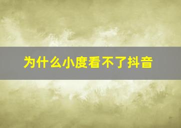 为什么小度看不了抖音