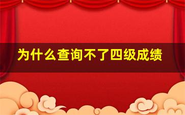 为什么查询不了四级成绩