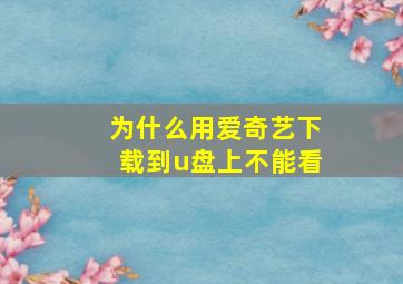 为什么用爱奇艺下载到u盘上不能看