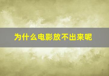 为什么电影放不出来呢