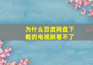 为什么百度网盘下载的电视剧看不了