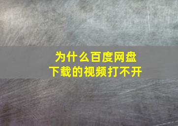 为什么百度网盘下载的视频打不开