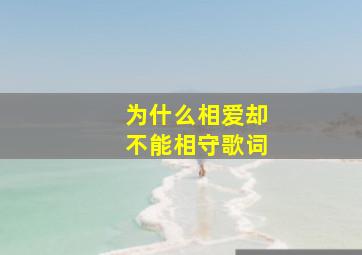 为什么相爱却不能相守歌词