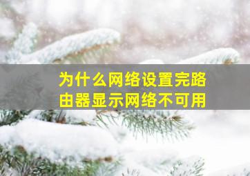 为什么网络设置完路由器显示网络不可用