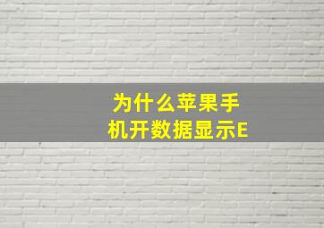 为什么苹果手机开数据显示E