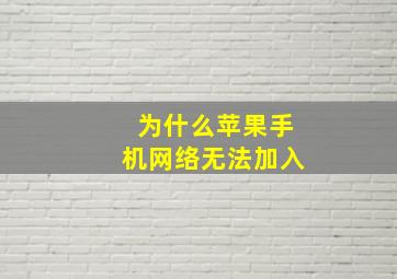 为什么苹果手机网络无法加入