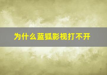 为什么蓝狐影视打不开