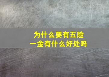 为什么要有五险一金有什么好处吗