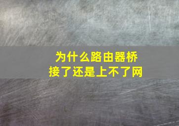 为什么路由器桥接了还是上不了网