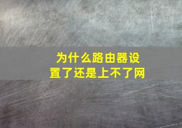 为什么路由器设置了还是上不了网