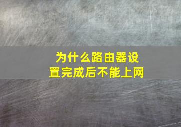 为什么路由器设置完成后不能上网