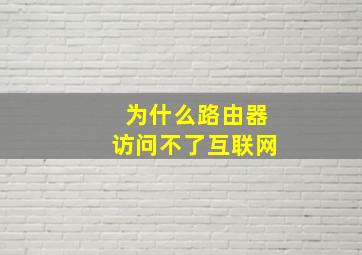 为什么路由器访问不了互联网