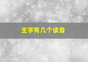 主字有几个读音