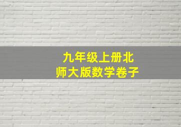 九年级上册北师大版数学卷子