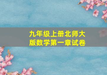 九年级上册北师大版数学第一章试卷