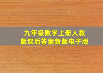 九年级数学上册人教版课后答案新版电子版