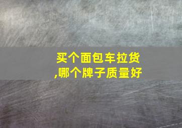 买个面包车拉货,哪个牌子质量好