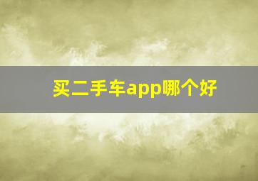 买二手车app哪个好