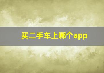 买二手车上哪个app