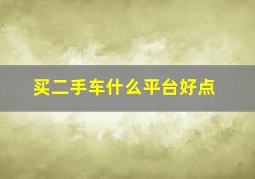 买二手车什么平台好点