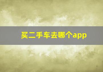 买二手车去哪个app