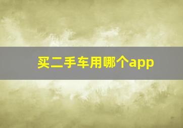 买二手车用哪个app