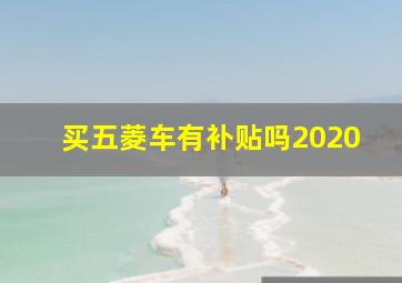 买五菱车有补贴吗2020