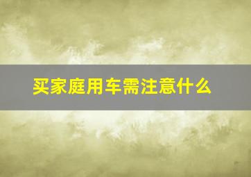 买家庭用车需注意什么