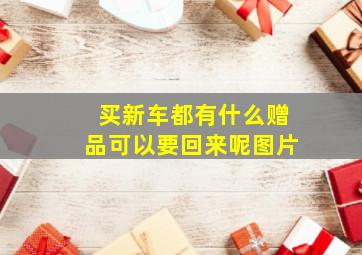 买新车都有什么赠品可以要回来呢图片