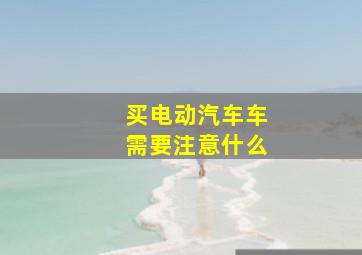 买电动汽车车需要注意什么