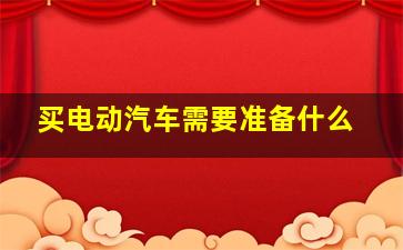 买电动汽车需要准备什么