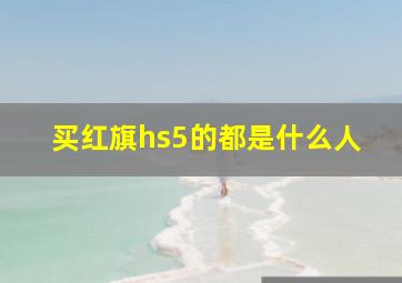 买红旗hs5的都是什么人