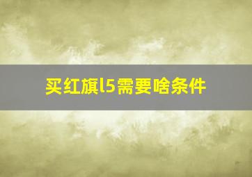 买红旗l5需要啥条件