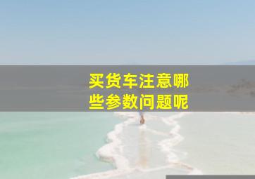 买货车注意哪些参数问题呢