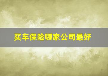 买车保险哪家公司最好