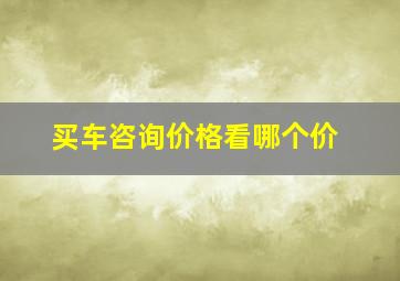 买车咨询价格看哪个价