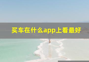 买车在什么app上看最好